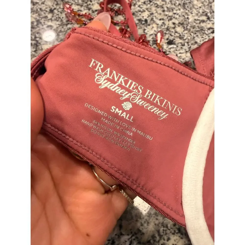 Frankies Bikinis x Sydney Sweeney Beaded Balconette Bikini Top – Size Small